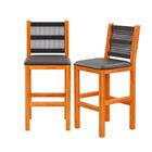 Conjunto 2 Banquetas Para Balcão Madeira Maciça Assento Estof