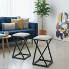 Conjunto 2 Banquetas Sofisticada Resistente Baixa Bar Branco