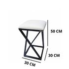 Conjunto 2 Banquetas Sofisticada Resistente Baixa Bar Branco