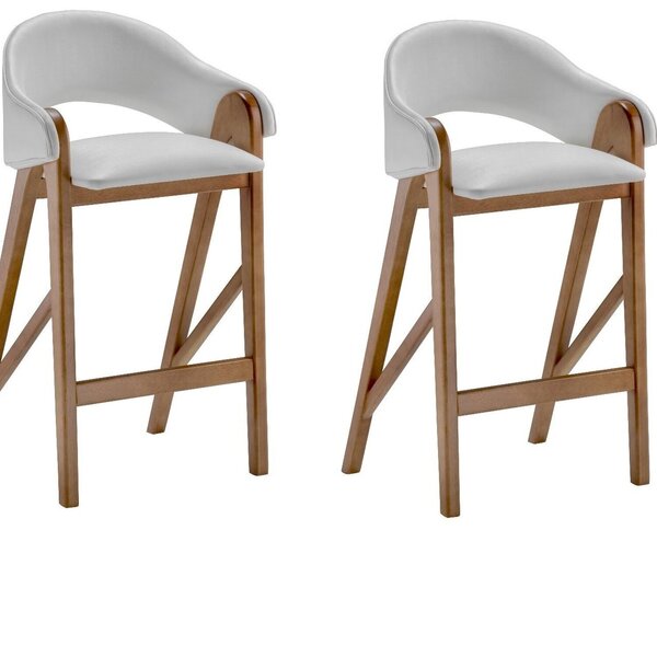 Conjunto 2 Banquetas Tecido Único 2235 Bf Pérola Amendoa