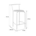 Conjunto 2 Banquetas Tubo Branco Napa Branca