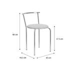 Conjunto 2 Banquetas Tubo Cromado Floral Branco