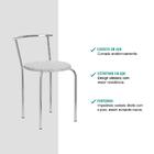 Conjunto 2 Banquetas Tubo Cromado Floral Branco