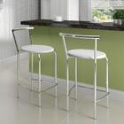Conjunto 2 Banquetas Tubo Cromado Napa Branca Carraro