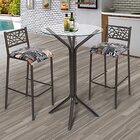 Conjunto 2 Banquetas Tubo Tampo De Vidro Redondo Dani Ciplafe