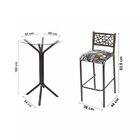 Conjunto 2 Banquetas Tubo Tampo De Vidro Redondo Dani Ciplafe