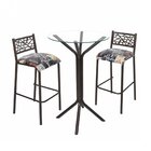 Conjunto 2 Banquetas Tubo Tampo De Vidro Redondo Dani Ciplafe