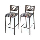 Conjunto 2 Banquetas Tubo Tampo De Vidro Redondo Dani Ciplafe