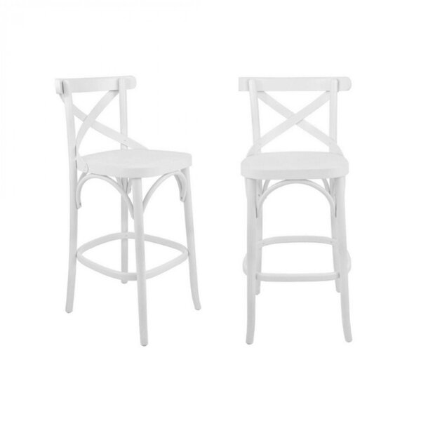 Conjunto 2 Banquetas X Texas Laqueado  Branco