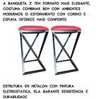 Conjunto 2 Banquinhos De Aço E Corino Banqueta Vermelho