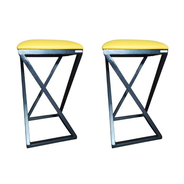 Conjunto 2 Banquinhos Ferro Banco Sem Encosto Banqueta Banco