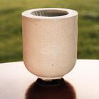 Conjunto 2 Cachepôs Concreto Artesanal Cilindro 13cm Cinza