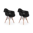 Conjunto 2 Cadeira Charles Eames Wood - Daw - Com Braço - Des