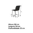 Conjunto 2 Cadeira Cristal Sala De Jantar Em Linho Preto E Me