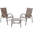 Conjunto 2 Cadeira E 1 Mesa De Centro Cravo Area Varanda Jard