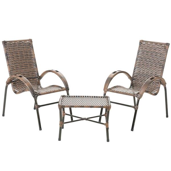 Conjunto 2 Cadeira E 1 Mesa De Centro Cravo Area Varanda Jard