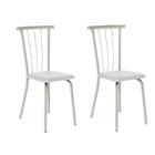Conjunto 2 Cadeiras 154 Tubo Prata Napa Branca Carraro