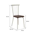 Conjunto 2 Cadeiras 154 Tubo Prata Napa Marrom Escuro Carraro