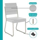 Conjunto 2 Cadeiras 1736 Tubo Prata Napa Branca Carraro