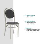 Conjunto 2 Cadeiras 190 Tubo Prata Napa Preto Carraro