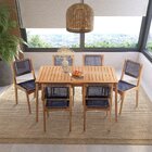 Conjunto 2 Cadeiras 88cm X 57cm Sintra Stain Jatobá/corda Azul