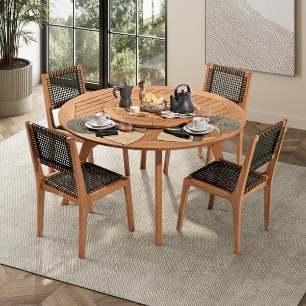 Conjunto 2 Cadeiras 88cm X 57cm Sintra Stain Jatobá/corda Ver