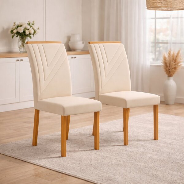 Conjunto 2 Cadeiras 97cm Miami Yescasa Freijó/palha