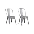 Conjunto 2 Cadeiras Aço Iron Industrial  Cinza