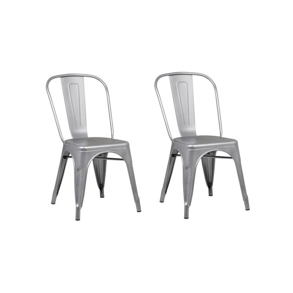 Conjunto 2 Cadeiras Aço Iron Industrial Cinza