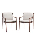 Conjunto 2 Cadeiras para Jardim Alumínio com Braço Retro Efeito Madeira Naterial