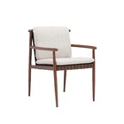 Conjunto 2 Cadeiras para Jardim Alumínio com Braço Retro Efeito Madeira Naterial