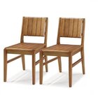 Conjunto 2 Cadeiras Assento Madeira Angra  Verniz Mel