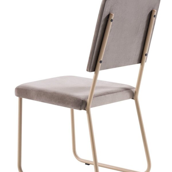 Conjunto 2 Cadeiras Barcelona Em Aço Linha Industrial Dourado