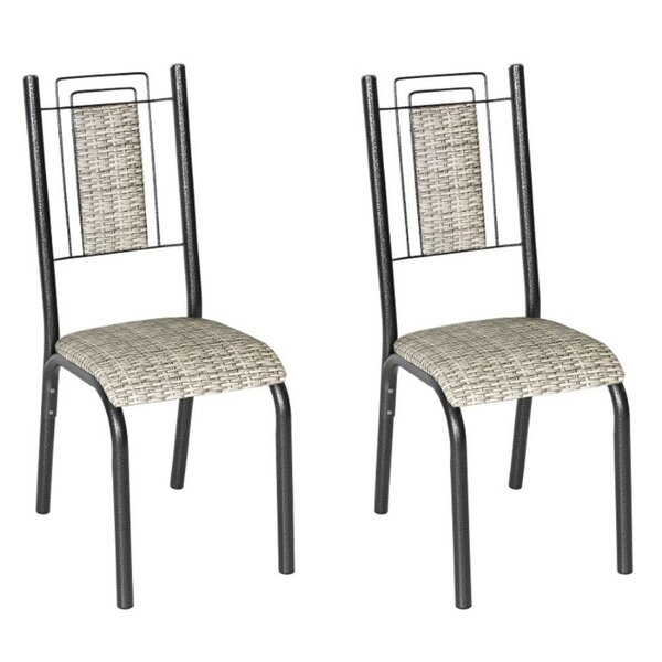 Conjunto 2 Cadeiras Bela Ciplafe Preto/junco Manteiga