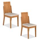 Conjunto 2 Cadeiras Berna Cinamomo/suede Bege - Móveis Arapon