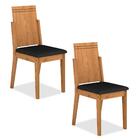 Conjunto 2 Cadeiras Berna Cinamomo/suede Preto - Móveis Arapo