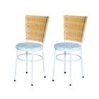 Conjunto 2 Cadeiras Branca Para Cozinha Hawai Palha Com Assen