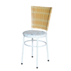 Conjunto 2 Cadeiras Branca Para Cozinha Hawai Palha Com Assen