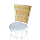 Conjunto 2 Cadeiras Branca Para Cozinha Hawai Palha Com Assen