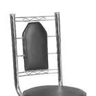 Conjunto 2 Cadeiras Ca-955 Cromada Preto Quadriculado Giratór