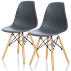 Conjunto 2 Cadeiras Charles Eames Cinza Escuro