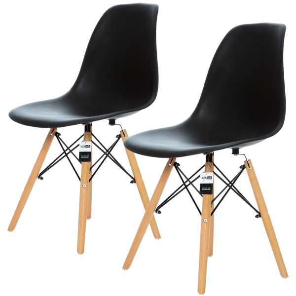 Conjunto 2 Cadeiras Charles Eames Eiffel Preta - Kzabela