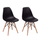 Conjunto 2 Cadeiras Charles Eames Eiffel Wood Base Madeira -