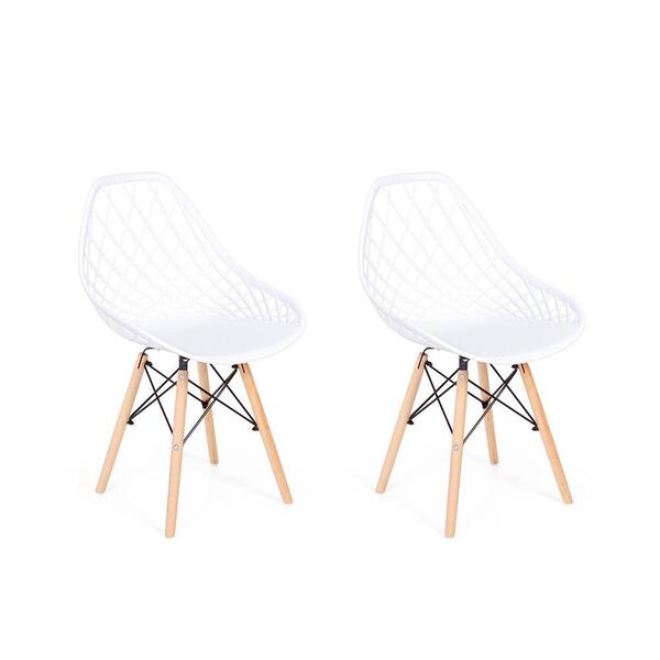 Conjunto 2 Cadeiras Charles Eames Wood Vision Design - Branca