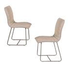 Conjunto 2 Cadeiras Cristal Sala De Jantar Em Couro Pérola E