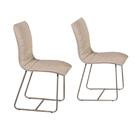 Conjunto 2 Cadeiras Cristal Sala De Jantar Em Couro Pérola E