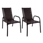 Conjunto 2 Cadeiras De Área E Varanda Baixa Junco Argila Fort