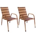 Conjunto 2 Cadeiras De Área E Varanda Baixa Junco Capuccino F