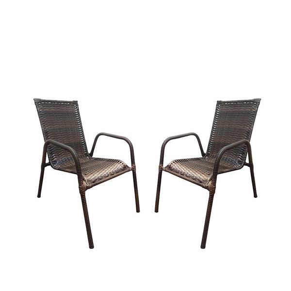 Conjunto 2 Cadeiras De Descanso Em Junco Para Área E Jardim