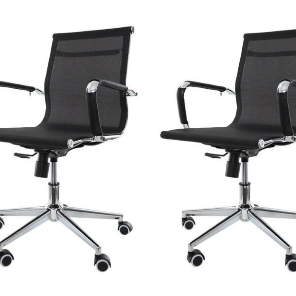 Conjunto 2 Cadeiras De Escritório Home Office Diretor Charles